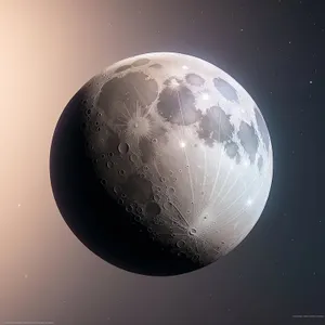 Celestial Sphere: Earth's Moon Orbiting in Space