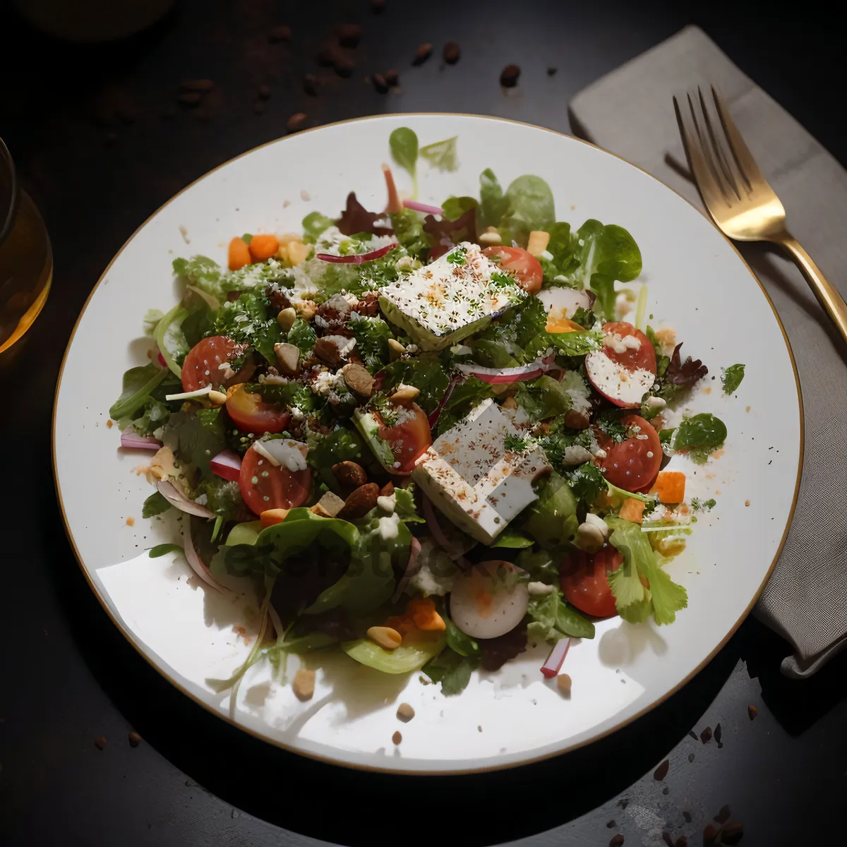 Picture of Fresh Vegetable Salad with Pepper and Tomato Slices