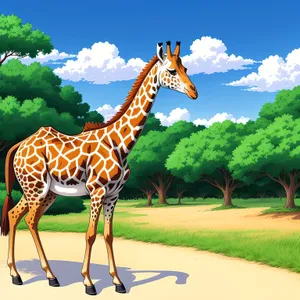 Majestic Giraffe in the African Safari