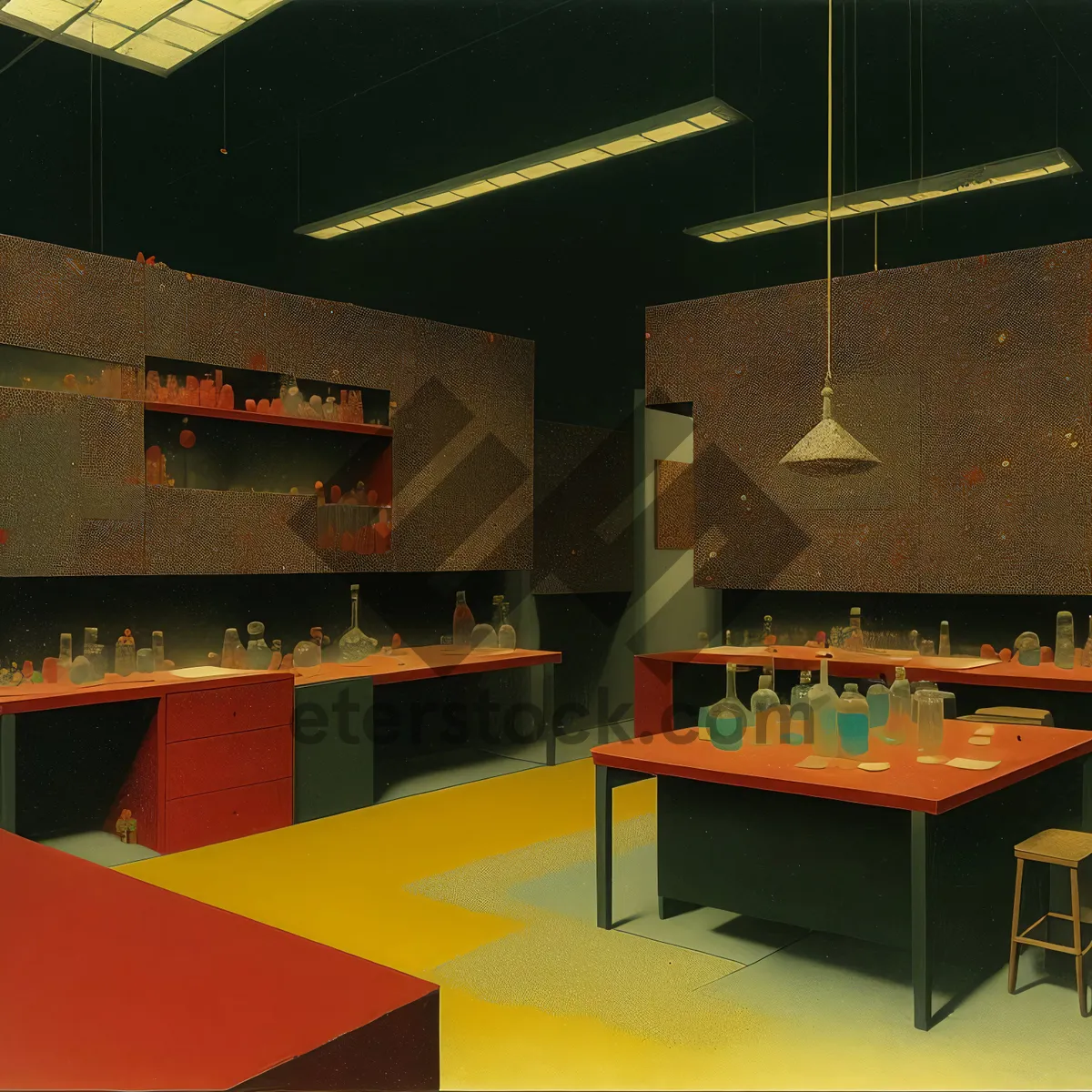 Picture of Modern Classroom Interior with Theater-Style Seating