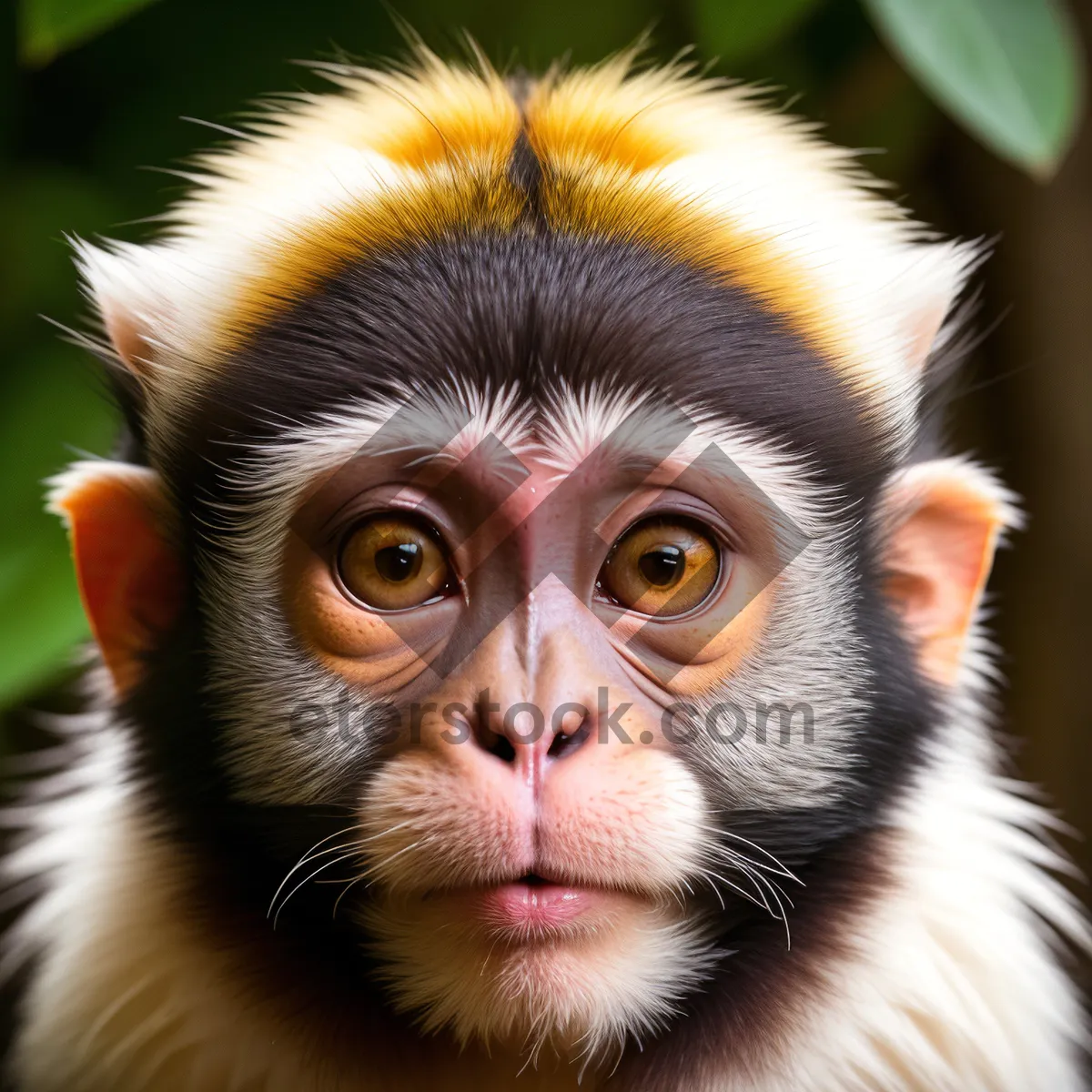 Picture of Furry Primate Monkey in Jungle Wildlife