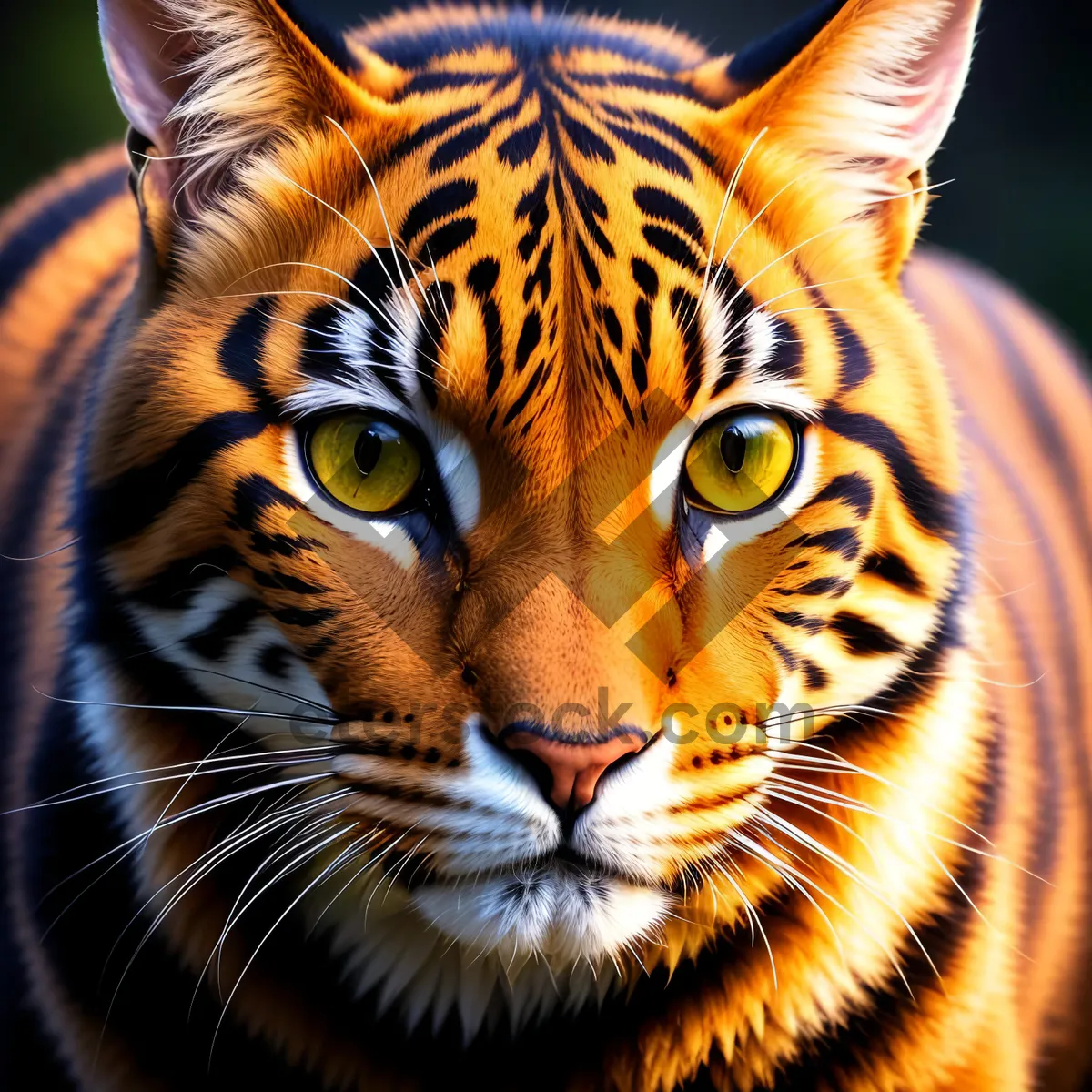 Picture of Wild Striped Hunter: Powerful Tiger Cat in Jungle