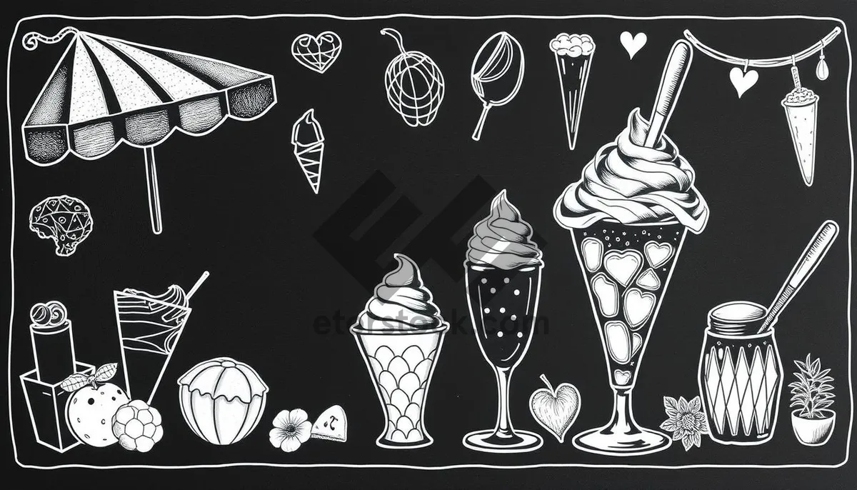 Picture of Black graphic design symbol set for heraldry elements.