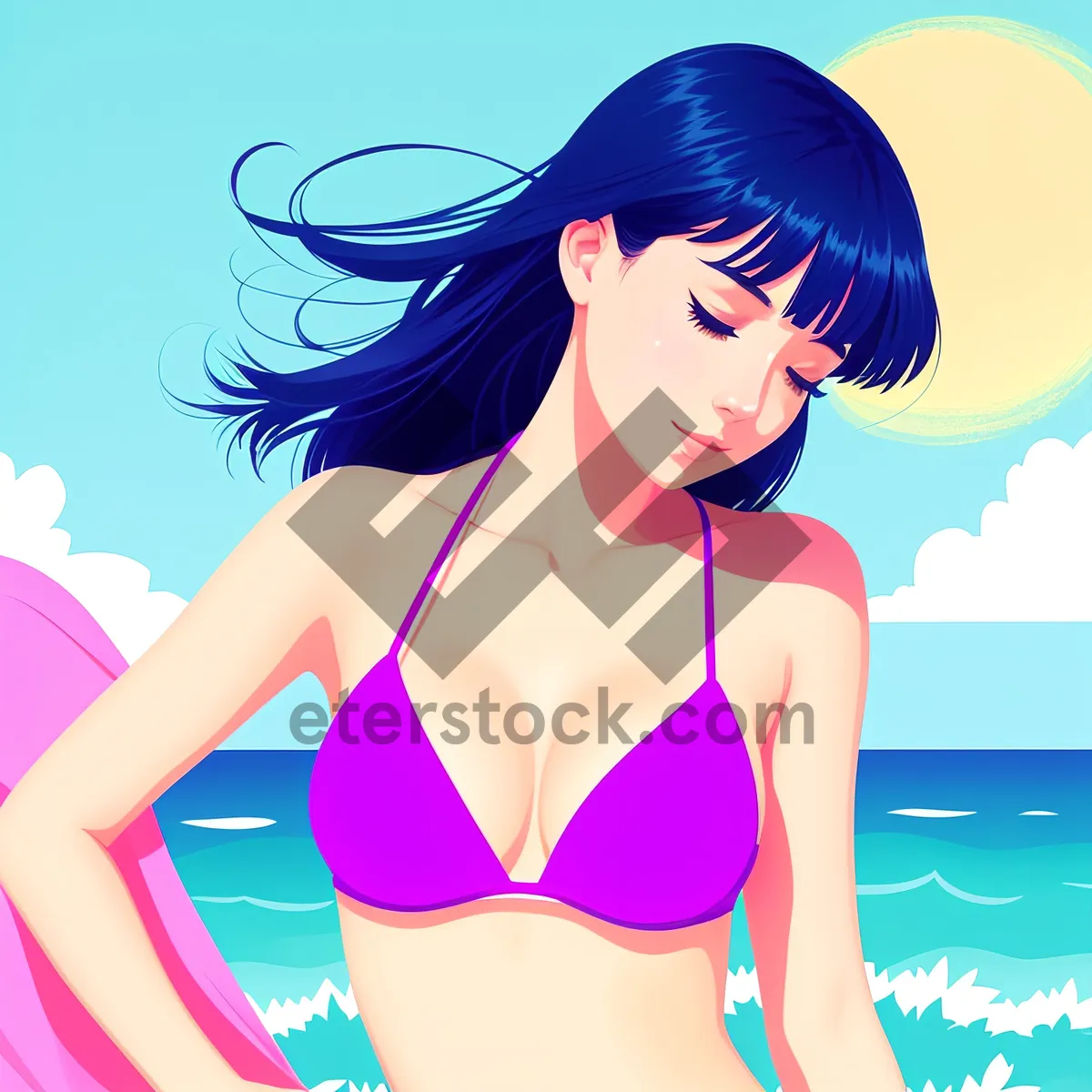 Picture of Cartoon Belly Art: Fashionable Expression
