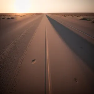 Desert Sunset: Road Trip through Orange Skies