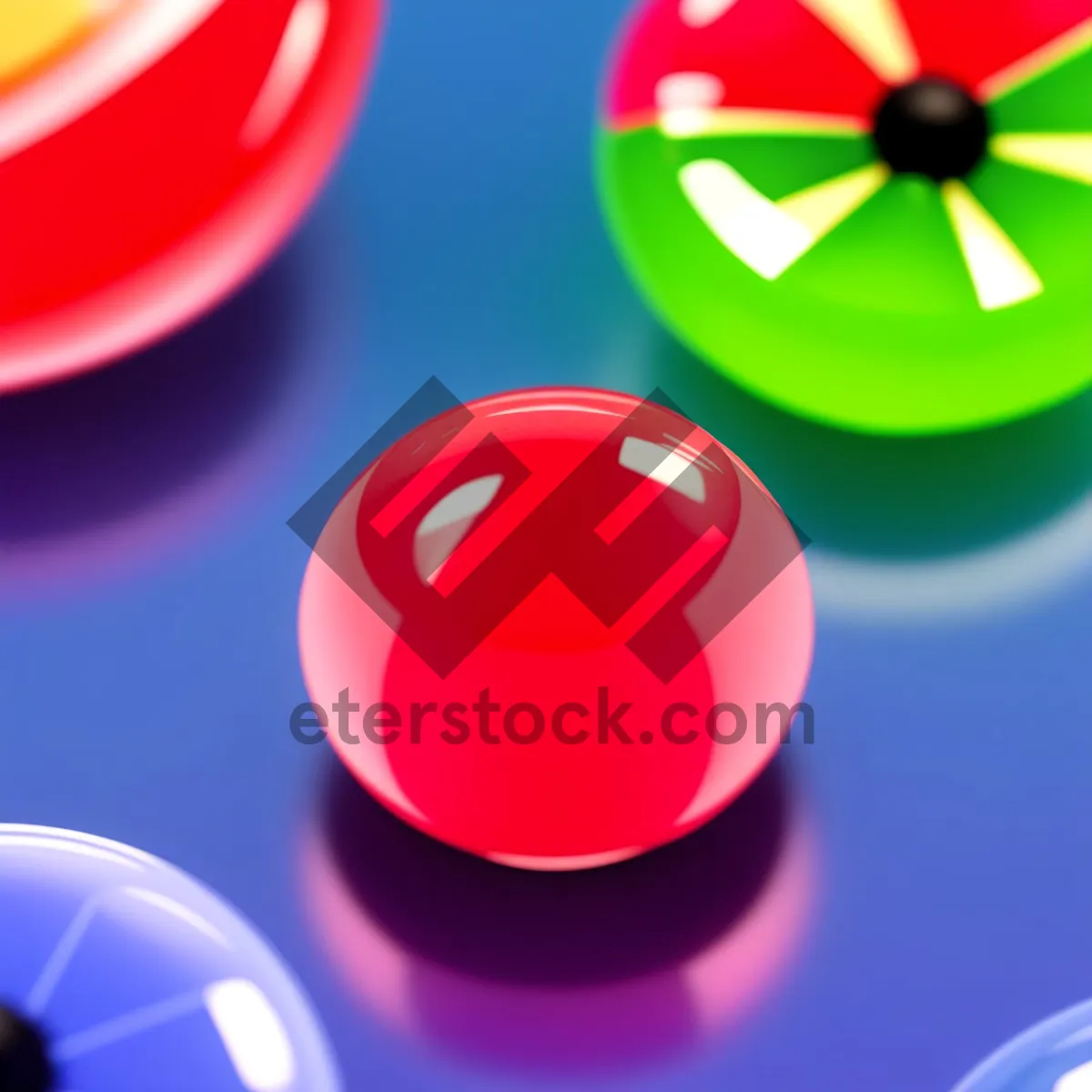 Picture of Colorful Round Glass Button Set with Arrow