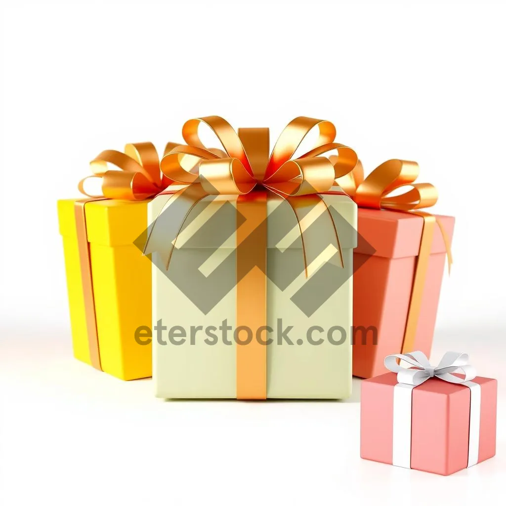 Picture of 3D Gift Box with Ribbon for Valentine's Day