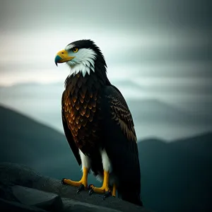 Bald Eagle in Flight with Intense Gaze