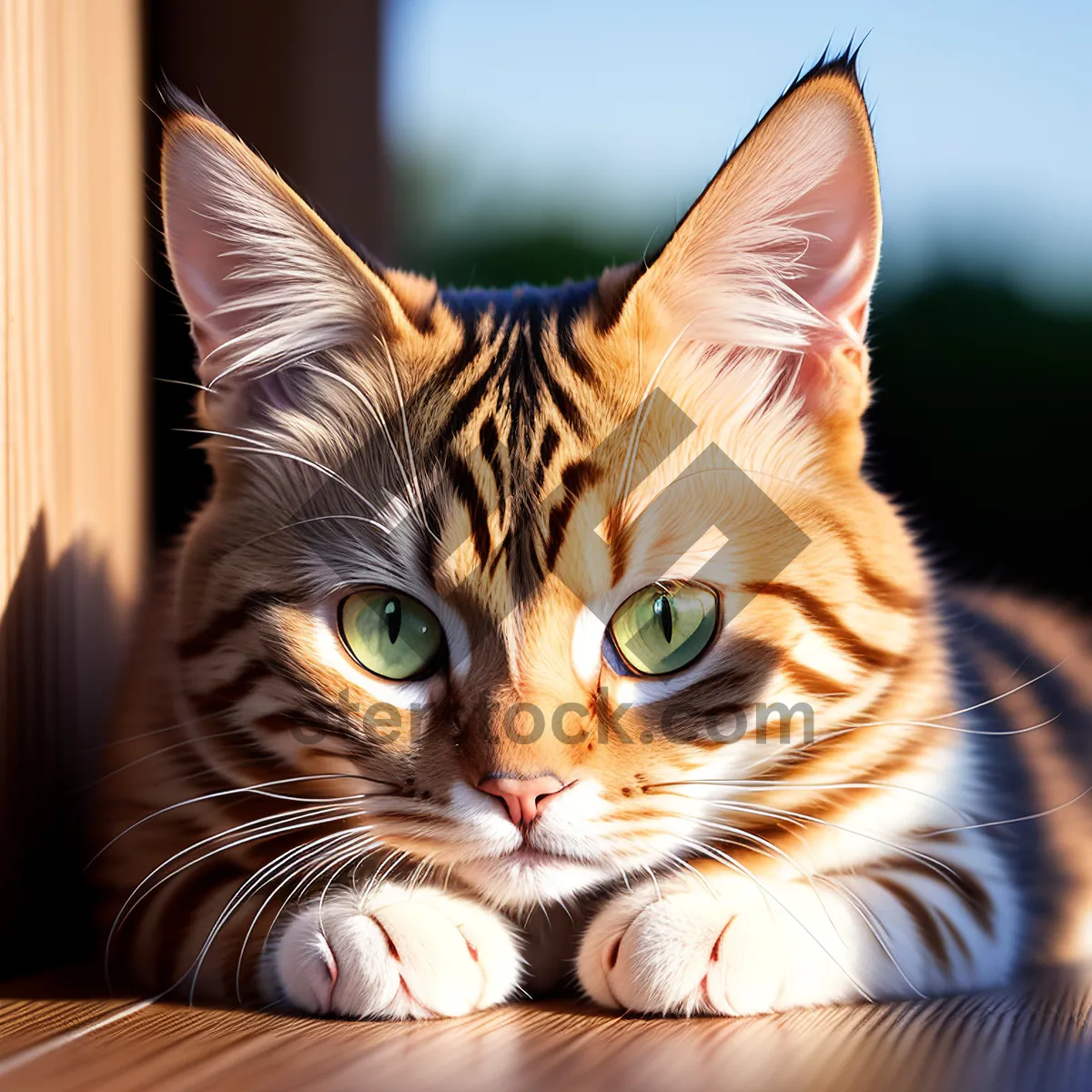 Picture of Fluffy Feline with Curious Eyes - Adorable Kitten