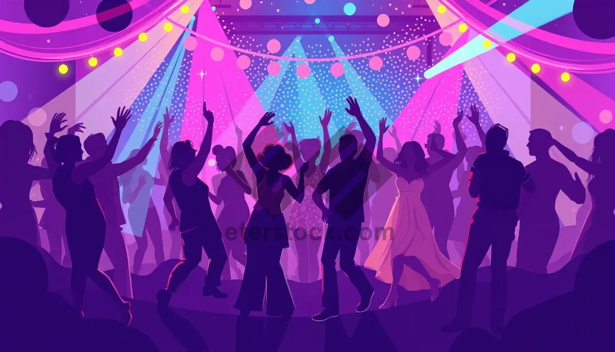 Picture of Vibrant Dance Party Silhouette Crowd Music Group Disco