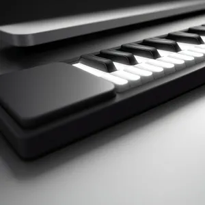 Black Keyboard Synthesizer: Music Technology Equipment Closeup