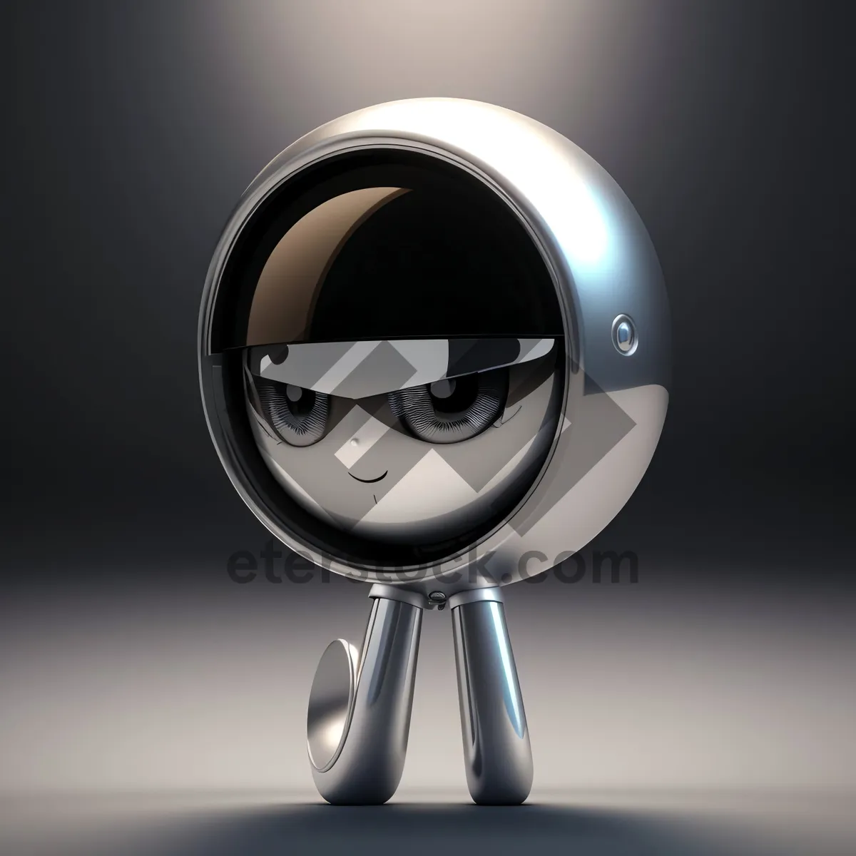 Picture of Businessman with a looking glass - 3D character render.