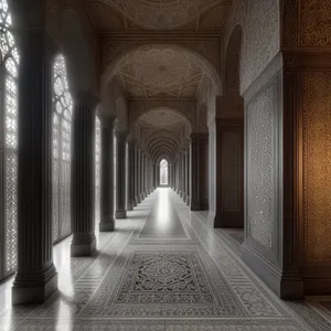 Stunning Ancient Cathedral Interior with Stone Arches