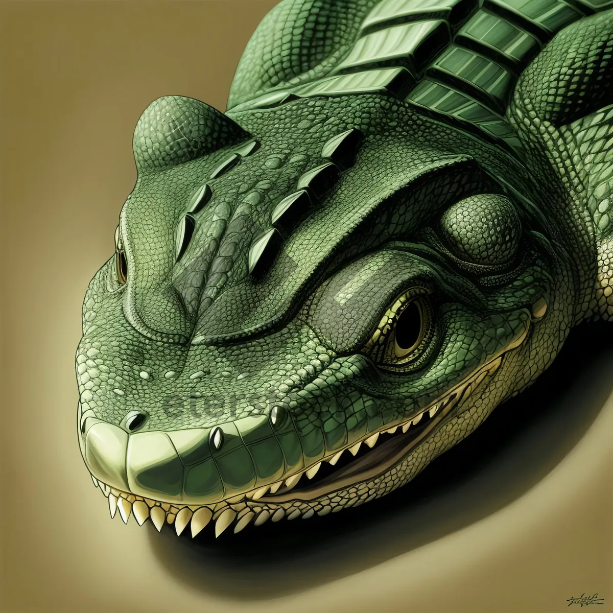 Picture of Exotic Green Iguana - Mesmerizing Reptile in Close-Up