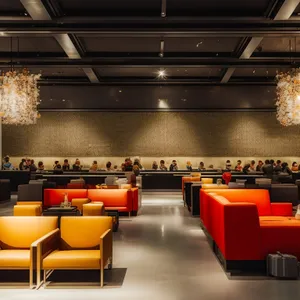 Modern Hall with Stylish Interior and Furniture