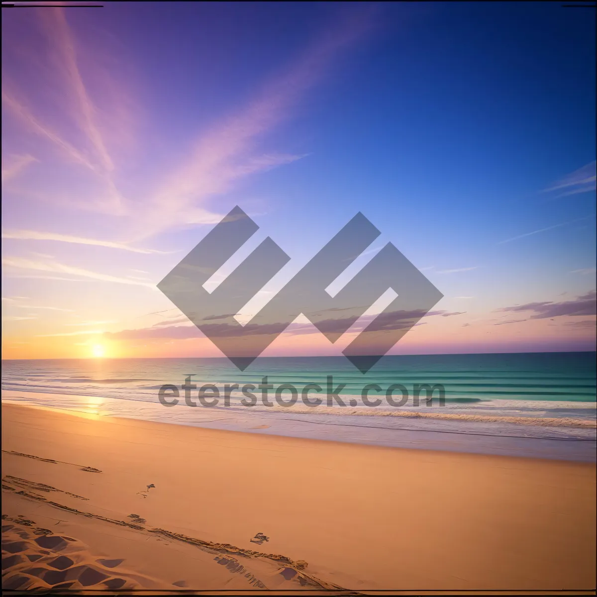 Picture of Golden Horizon: A Tranquil Sunset Over Tropical Seascape