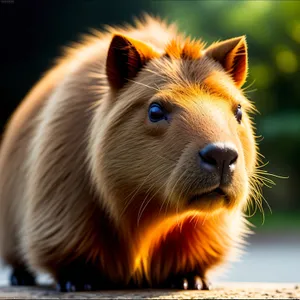 Funny Fluffy Guinea Pig with Adorable Whiskers