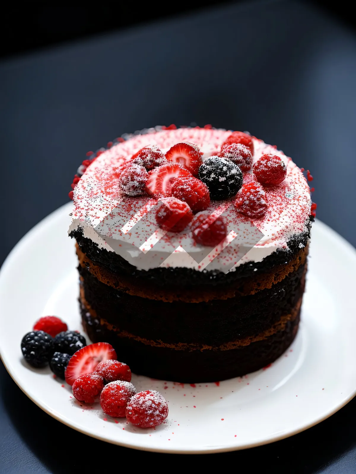 Picture of Delicious Berry Breakfast Cake with Chocolate Drizzle