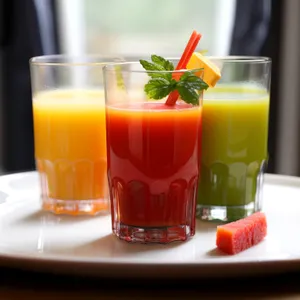 Refreshing Orange Tea Drink in Glass Cup