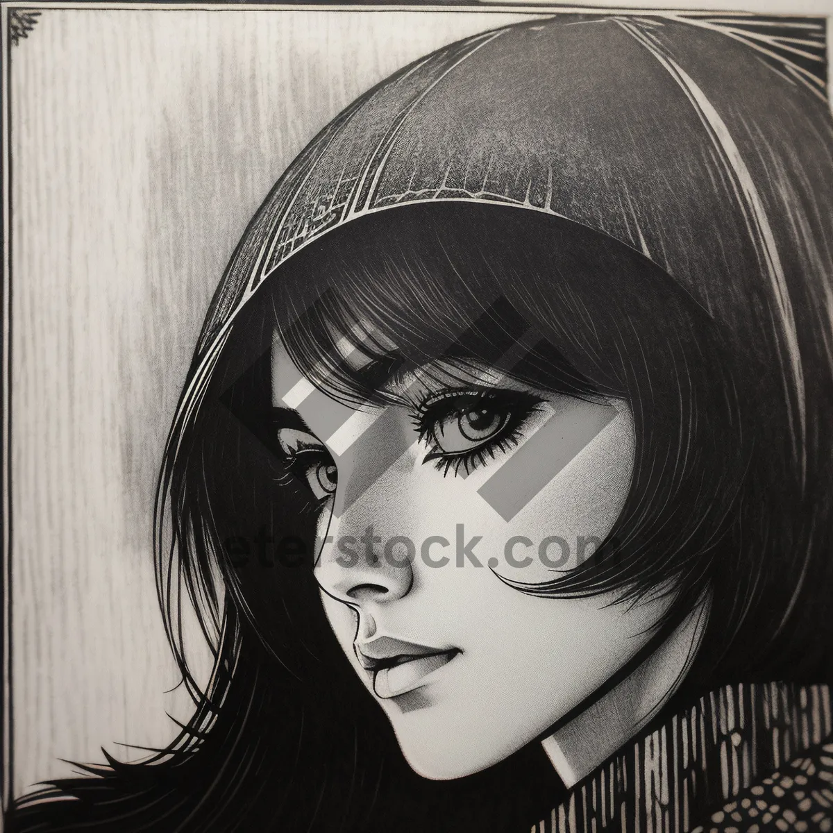 Picture of Mesmerizing black-haired model with eyes that captivate and enchant