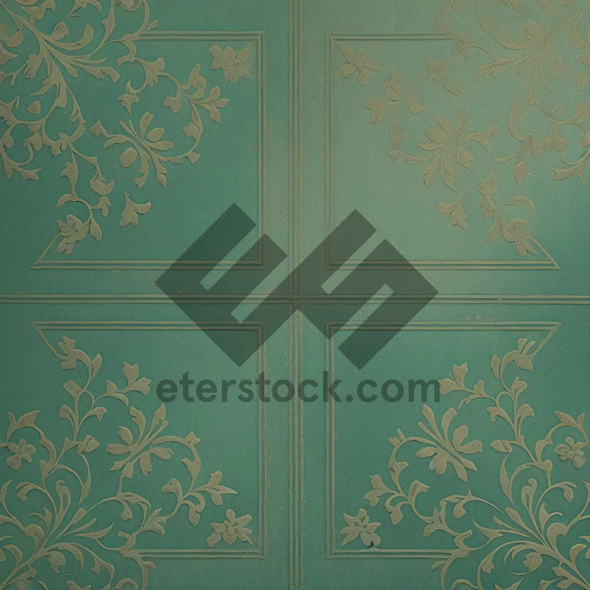 Picture of Vintage Floral Pattern Tile Wallpaper