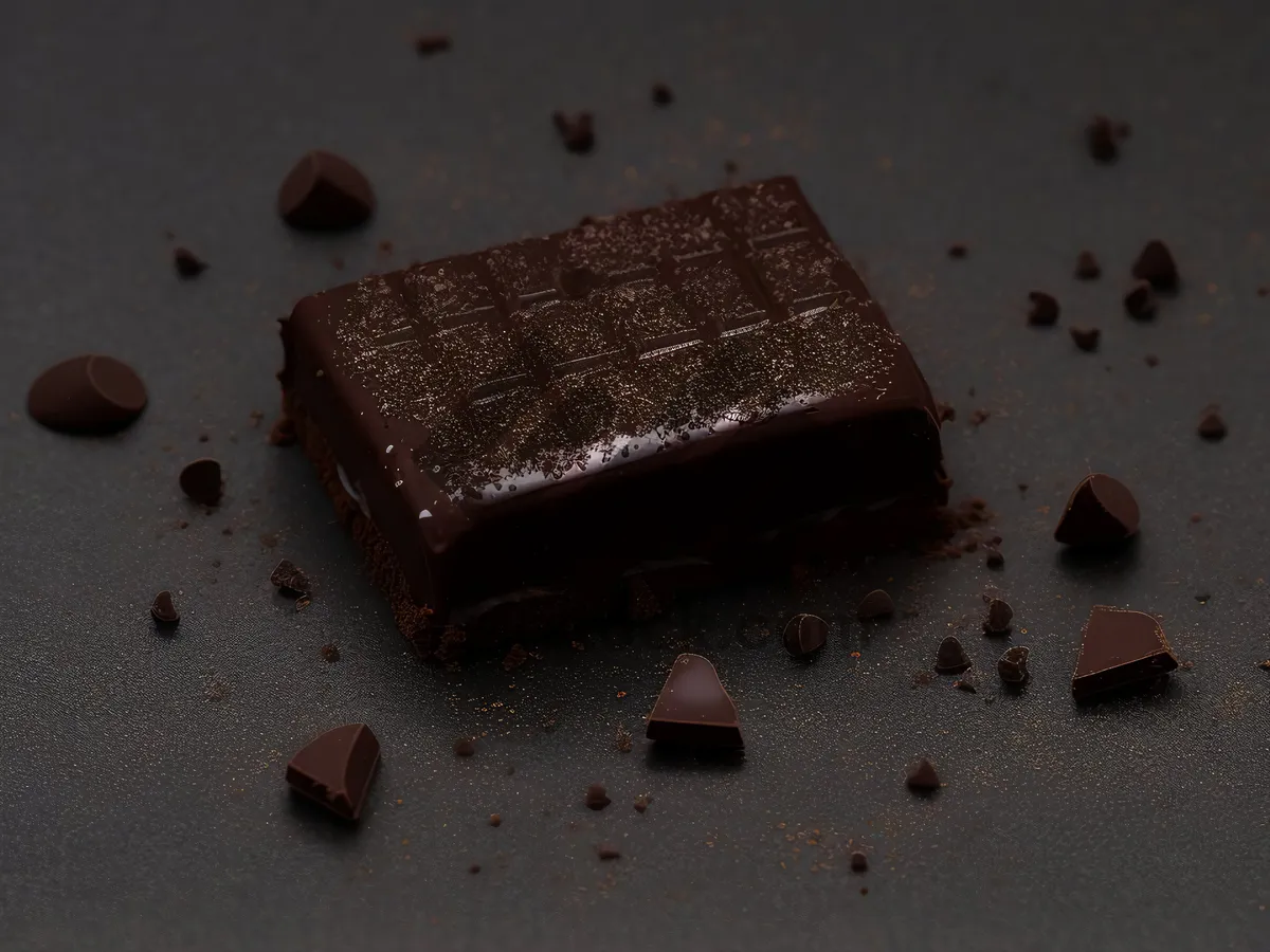 Picture of Brown chocolate chip candy close-up semiconductor device