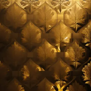 Golden fractal design wallpaper pattern - decorative tile ornament