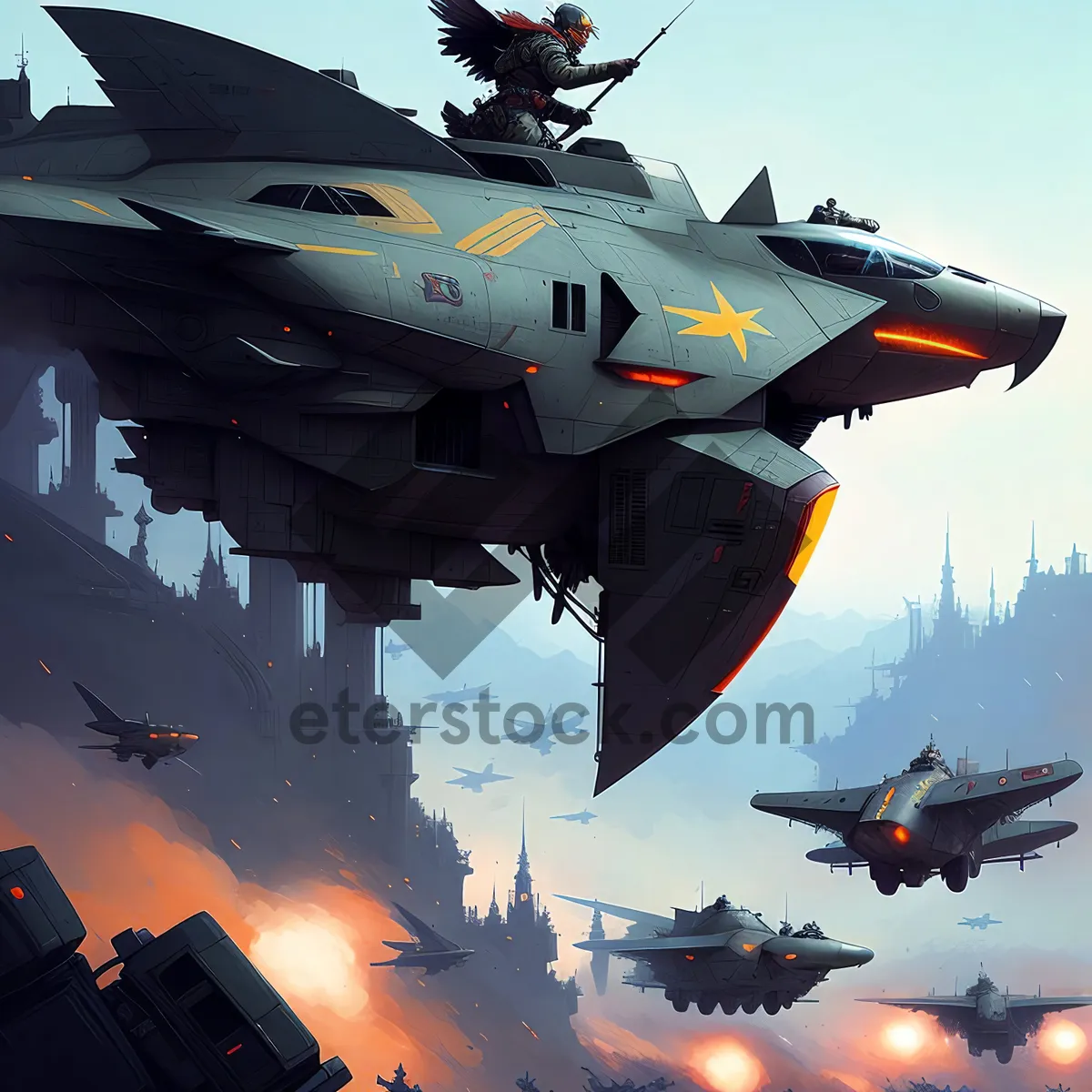 Picture of Skybound Force: Mighty Warplane Takes Flight