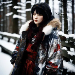 Happy Smiling Lady Wearing Stylish Fur Coat