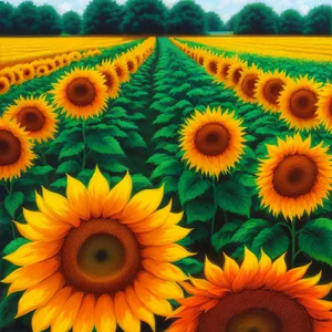 Vibrant Sunflower Blossom in Sunny Field