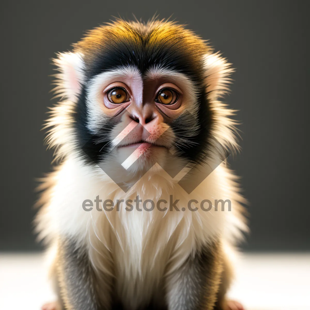 Picture of Cute Baby Monkey Portrait with Big Eyes