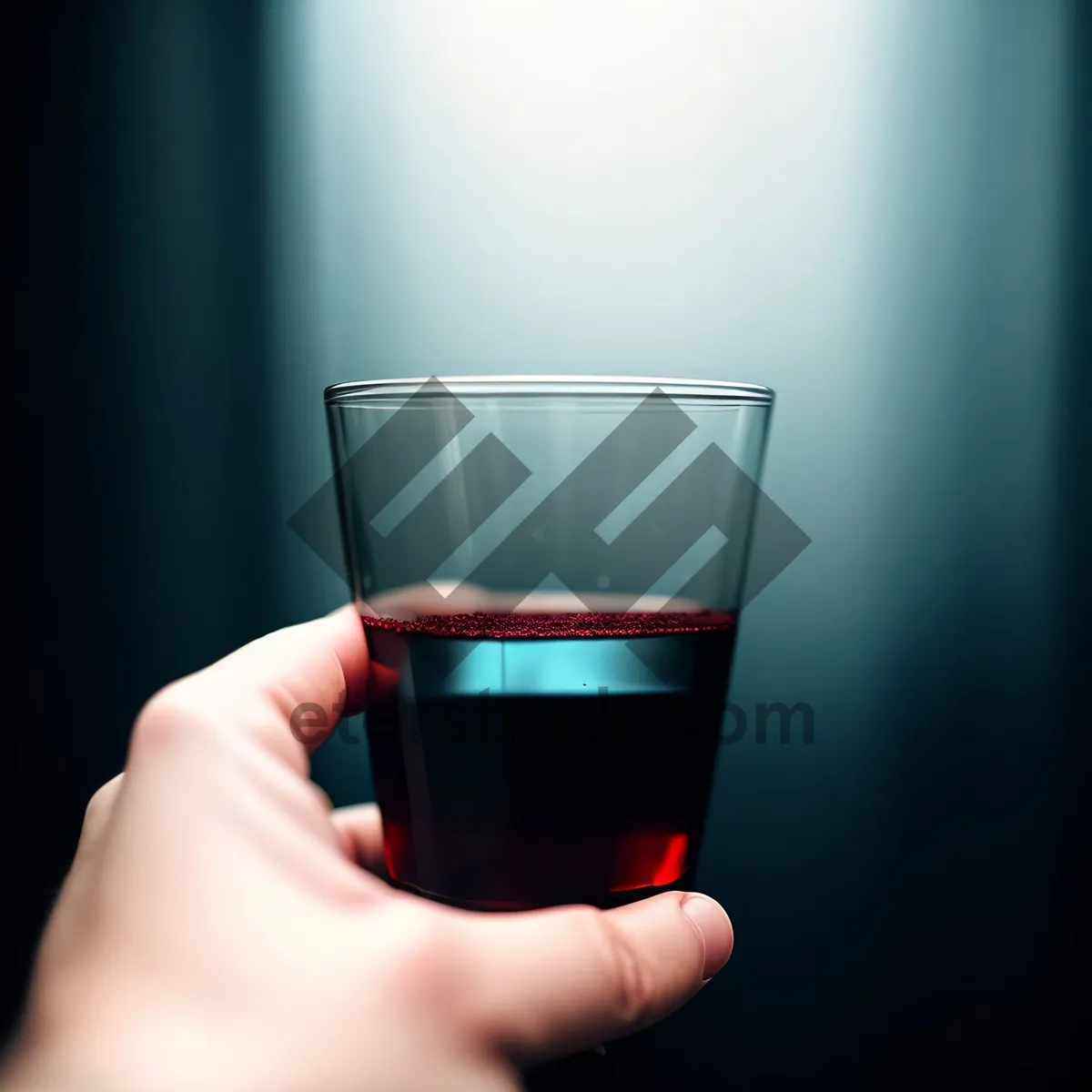 Picture of Vibrant Celebration: Wineglass Brimming with Red Wine