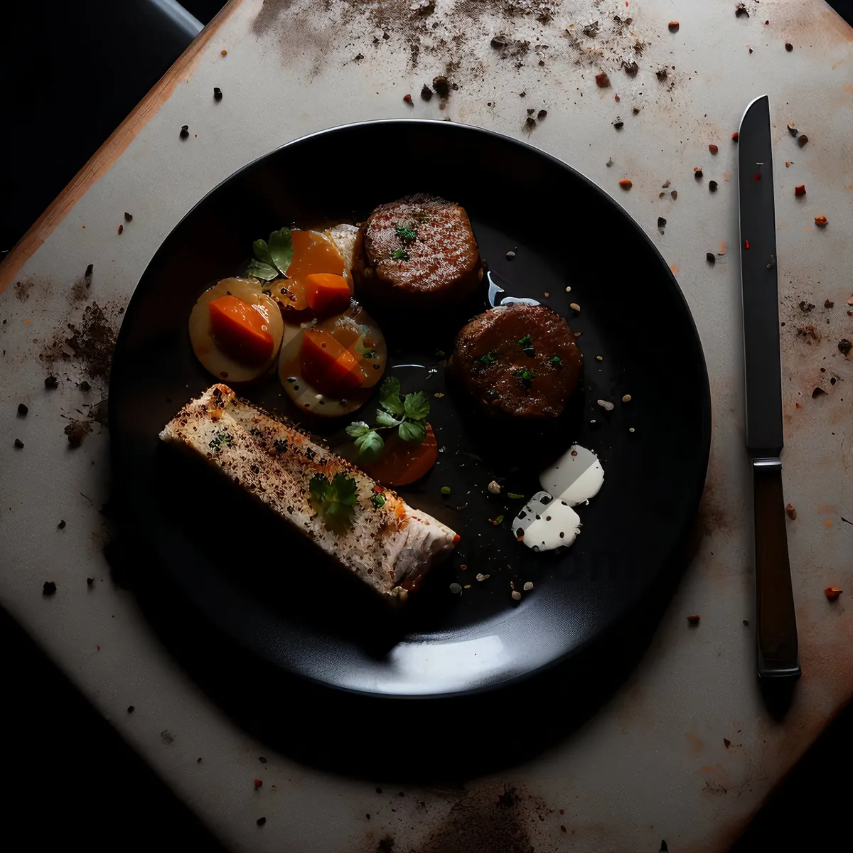 Picture of Grilled Beef Steak with Fresh Vegetable Salad