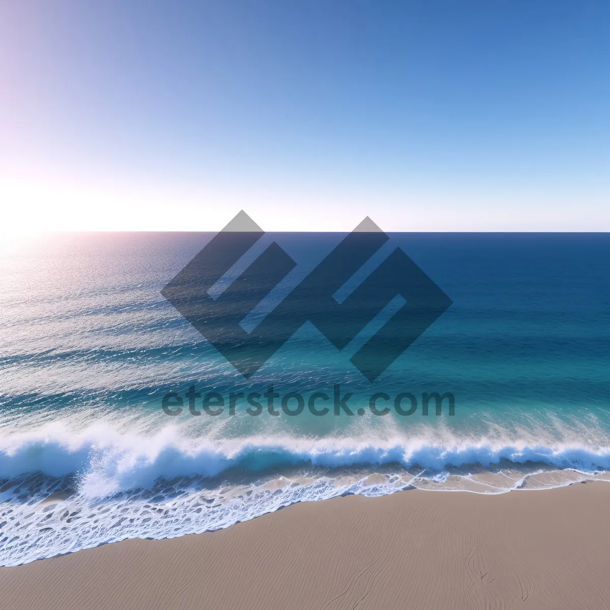 Picture of Tranquil Seascape: Sun-kissed Beach and Turquoise Waves