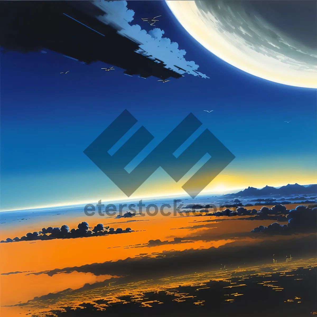 Picture of Sunset Beach Horizon with Celestial Sky