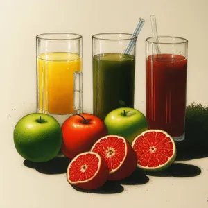 Fresh Fruit Drink with Lemon and Apple Juice