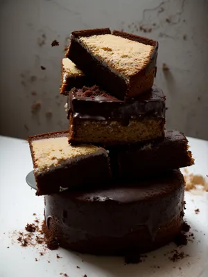 Decadent Chocolate Cake Slice with Creamy Frosting.