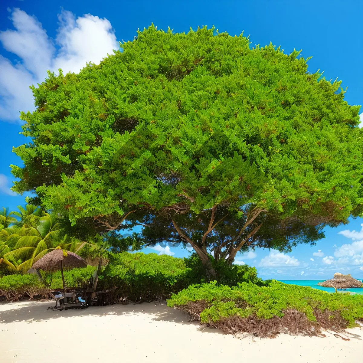 Picture of Serene Summer Landscape with Vascular Plant and Trees