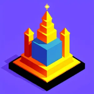 Golden Pyramid Sign in 3D Box