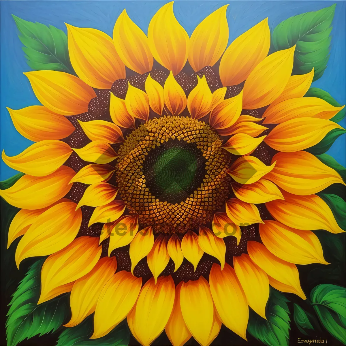 Picture of Vibrant Sunflower Blossom in a Sunny Garden