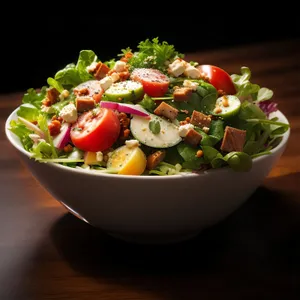 Delicious Gourmet Salad Plate with Fresh Vegetables
