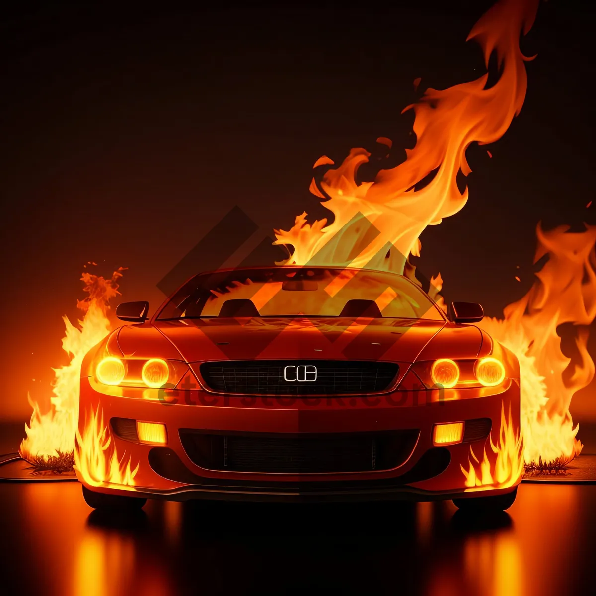 Picture of Blazing Inferno: Fiery Bonfire in Orange Glow