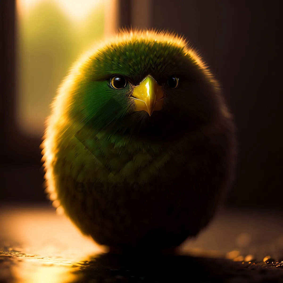 Picture of Yellow Parrot perched on a Tree