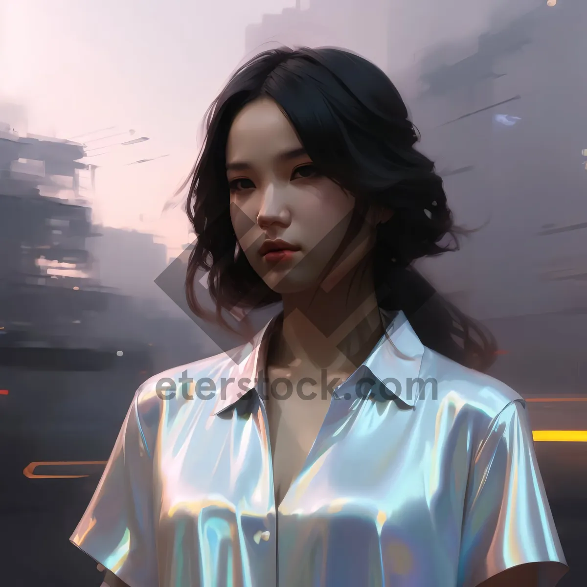 Picture of Happy female doctor in medical uniform with stethoscope