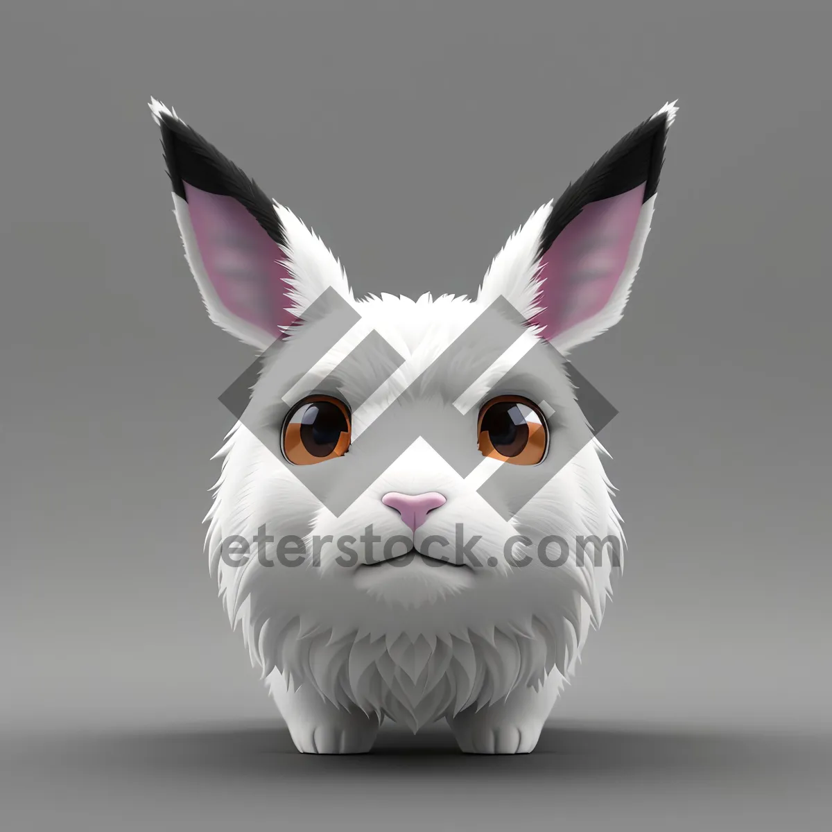 Picture of Furry Easter Bunny with Adorable Ears