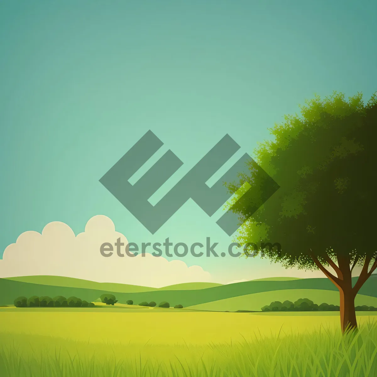 Picture of Sun-kissed summer countryside with dandelion fields