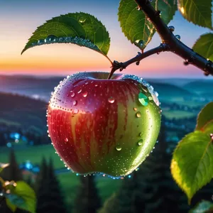 Fresh, Juicy Cherry Fruit on Leafy Tree Branch