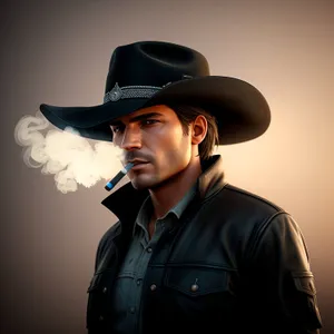 Stylish Cowboy Man Wearing Black Hat