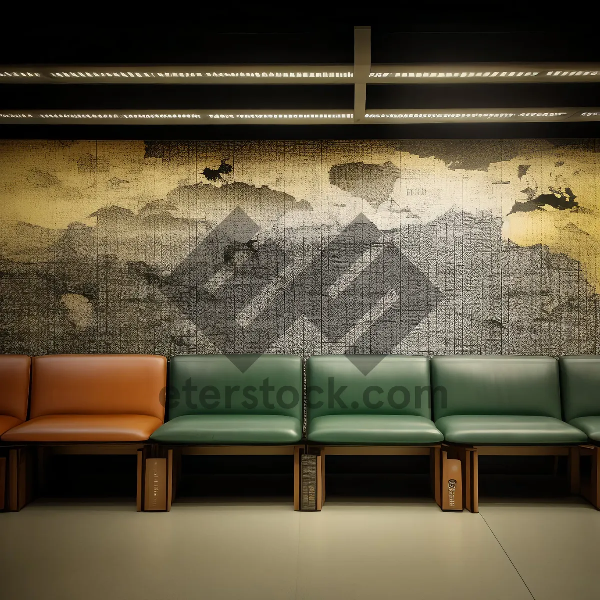 Picture of Modern Interior with Comfortable Seating and Stylish Curtains