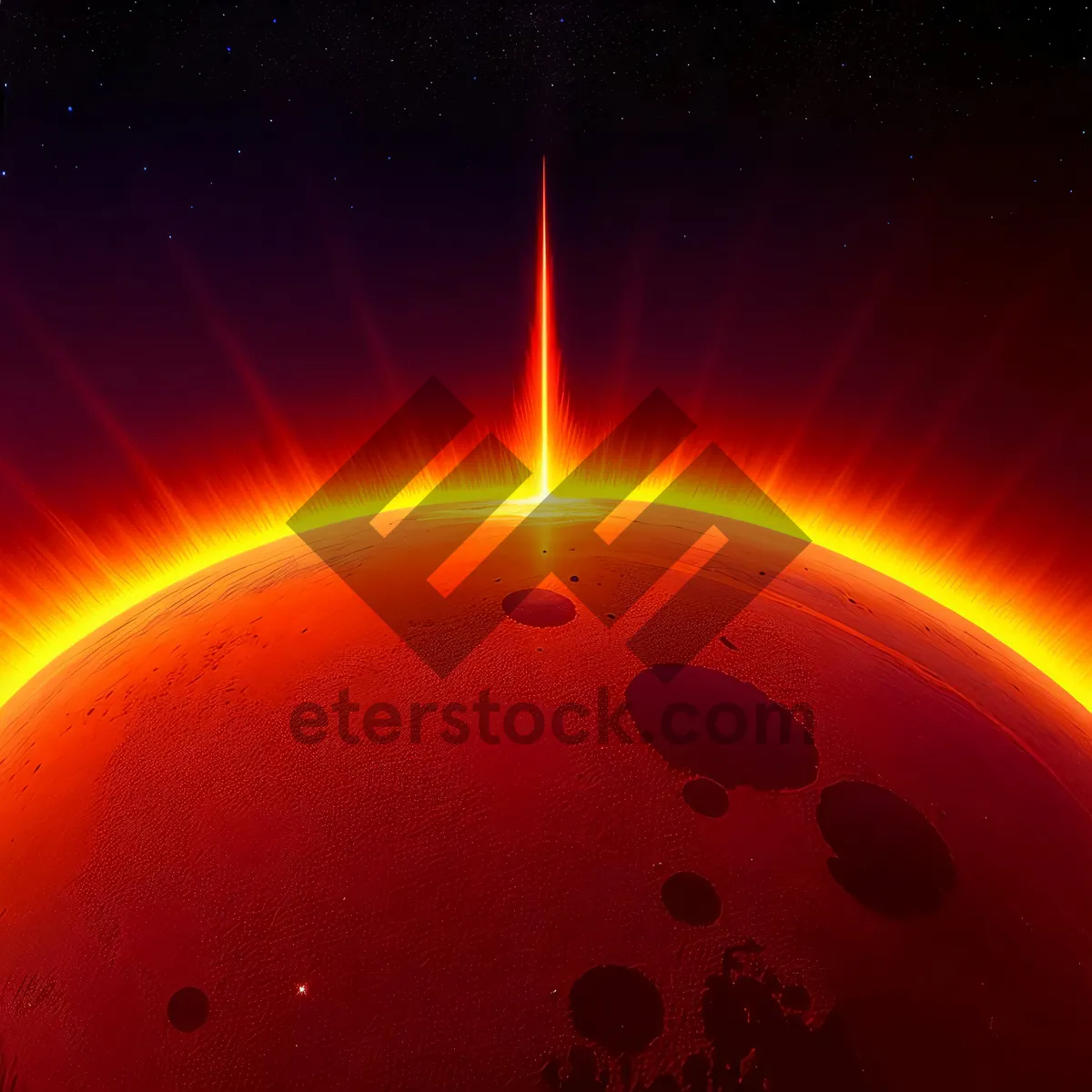 Picture of Glowing Celestial Star in Space: Fractal Fantasy Design